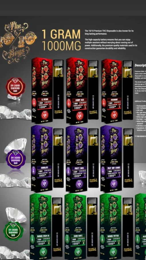 10/10 premium thc disposable 1g(1000mg)